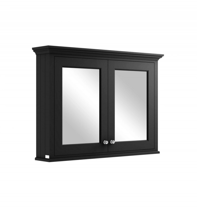 Bayswater Mirror Wall Cabinet 1050mm x 750mm x 200mm - Matt Black - BAYF431 - TAP 'N' SHOWER