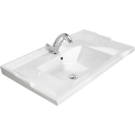 Bayswater 1 Tap Hole Countertop Basin 800mm - White - BAYC203