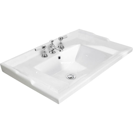 Bayswater 3 Tap Holes Countertop Basin 600mm - White - BAYC202
