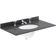 Bayswater Black Marble Top 800mm wide furniture basin with three tap holes and splashback