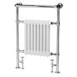 Bayswater Clifford Radiator Towel Rail 965mm High x 673mm Wide - White/Chrome - BAYR001
