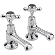 Bayswater Crosshead Dome Basin Taps Pair - Black/Chrome - BAYT241