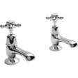 Bayswater Crosshead Dome Basin Taps Pair - White/Chrome -  BAYT201