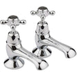 Bayswater Crosshead Dome Bath Taps Pair - Black/Chrome - BAYT242