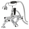 Bayswater Crosshead Dome Pillar Mounted Bath Shower Mixer Tap - Black/Chrome - BAYT244