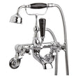 Bayswater Crosshead Dome Wall Mounted Bath Shower Mixer Tap - Black/Chrome - BAYT250