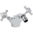 Bayswater Crosshead Hex Mono Bidet Mixer Tap - White/Chrome - BAYT108