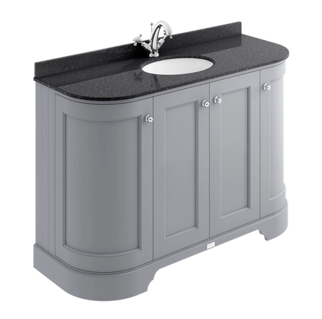 Bayswater Curved Vanity Unit 4 Doors 1200mm - Matt Black - BAYF464