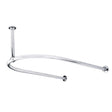 Bayswater Detta U-Shaped chrome shower curtain ring with ceiling and wall brackets for bath installation