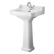 Bayswater Fitzroy 1 Tap Hole Pedestal Basin 560mm - White - BAYC005
