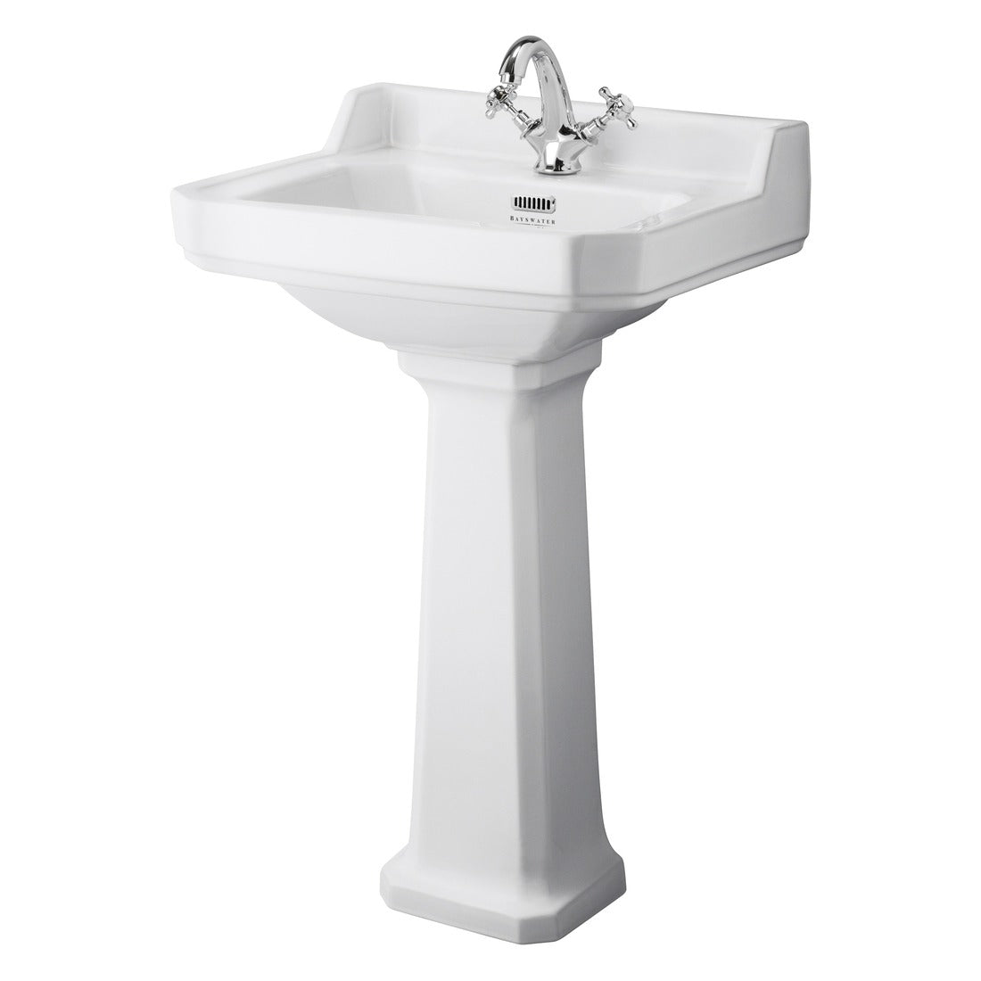 Bayswater Fitzroy 1 Tap Hole Pedestal Basin 560mm - White - BAYC005