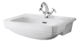 Bayswater Fitzroy 2 Tap Hole Semi Recessed Basin 560mm Wide - White - BAYC025