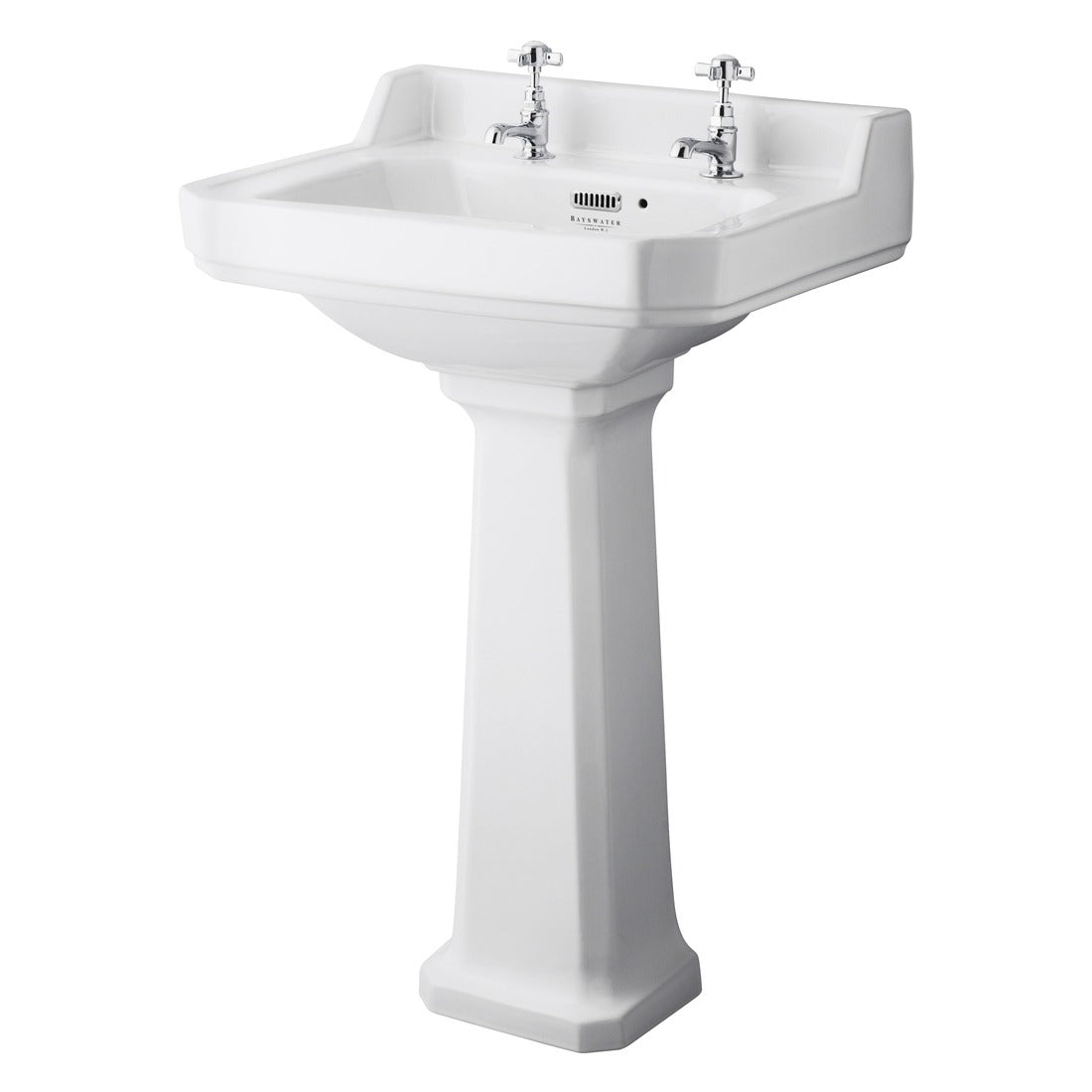 Bayswater Fitzroy 2 Tap Holes Pedestal Basin 560mm - White - BAYC004
