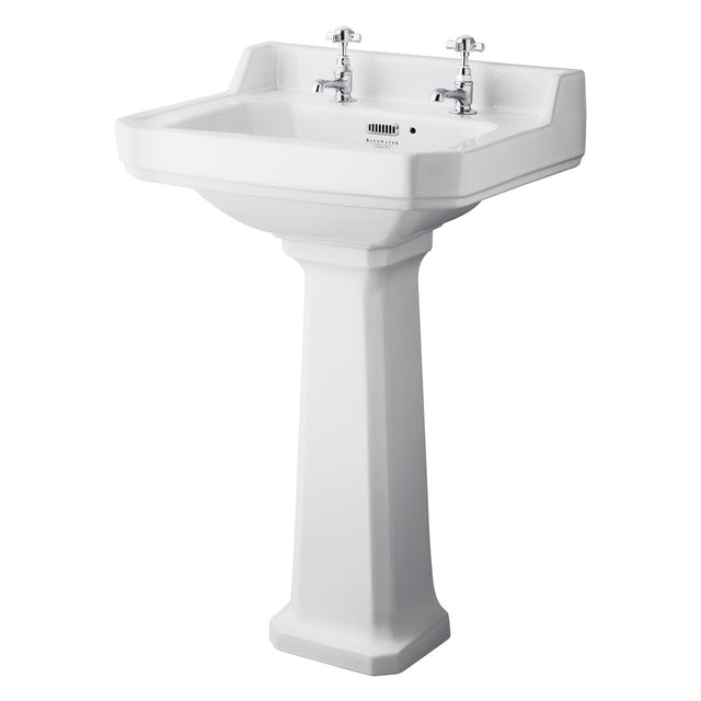Bayswater Fitzroy 2 Tap Holes Pedestal Basin 560mm - White - BAYC004