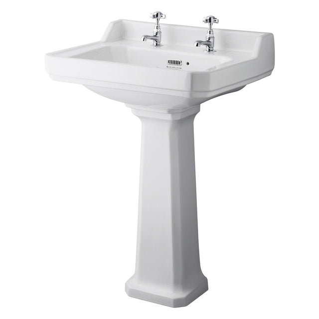 Bayswater Fitzroy 2 Tap Hole 595mm Pedestal Basin ONLY - White - BAYC001