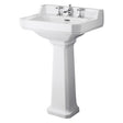Bayswater Fitzroy 3 Tap Holes Pedestal Basin 595mm - White - BAYC024