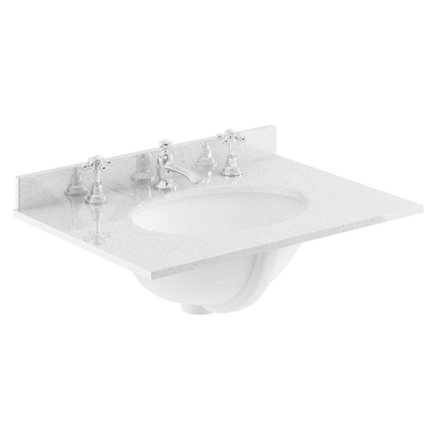 Bayswater Marble Top 3 Tap Hole Furniture Basin 600mm Wide - Grey - BAYC226
