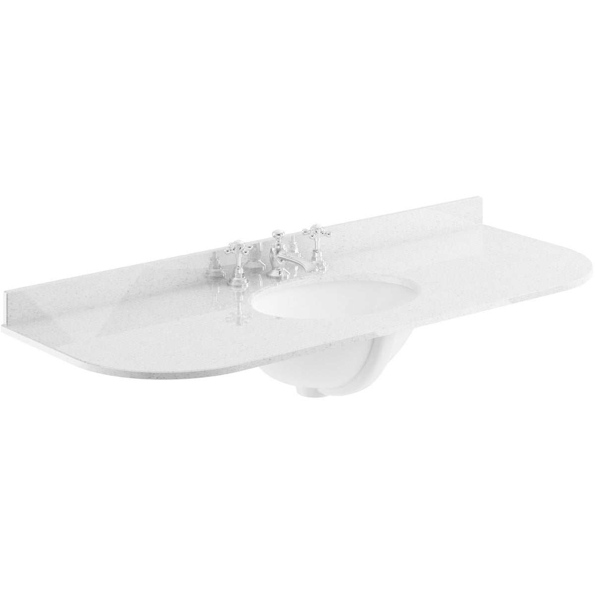 Bayswater Grey Marble Top 3 Tap Hole Curved Furniture Basin 1200mm Wide - BAYC244