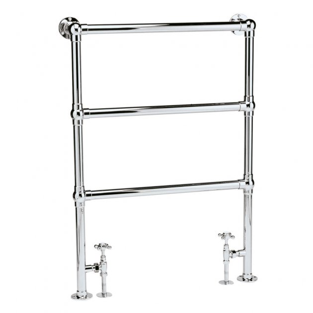 Bayswater Juliet Straight Floor Mounted Traditional Towel Rail 966mm x 676mm - Chrome - BAYR010