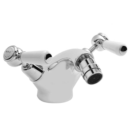 Bayswater Lever Hex Mono Bidet Mixer Tap - White/Chrome - BAYT308
