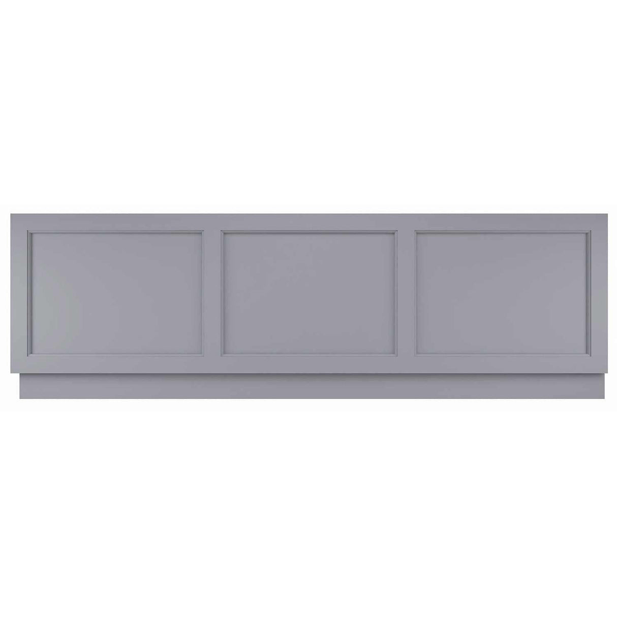 Bayswater Plummett Grey 1700mm wide MDF bath front panel with bevelled traditional design and plinth for height adjustment