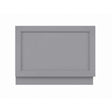 Bayswater MDF Bath End Panel 800mm wide in Plummett Grey with recessed bevelled edges and adjustable plinth