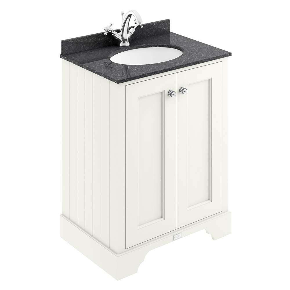 Bayswater 2-Door Vanity Unit Excluding Basin 600mm Wide - Pointing White - BAYF103