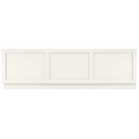 Bayswater MDF Bath Front Panel 1800mm wide in pointing white with three bevelled panels and adjustable plinth for rectangular baths