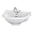 Bayswater Porchester 1 Tap Hole Pedestal Basin 600mm  - White - BAYC101