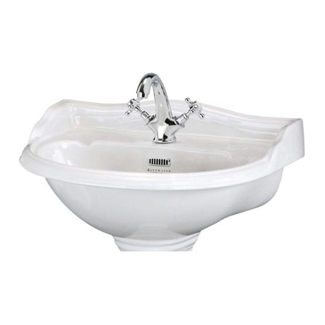 Bayswater Porchester 1 Tap Hole Pedestal Basin 600mm  - White - BAYC101