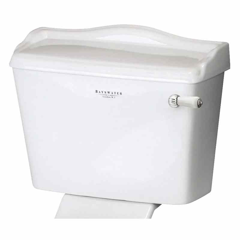 Bayswater Porchester Close Coupled Cistern with White Lever - White - BAYC107