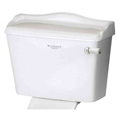 Bayswater Porchester Close Coupled Cistern with White Lever - White - BAYC107