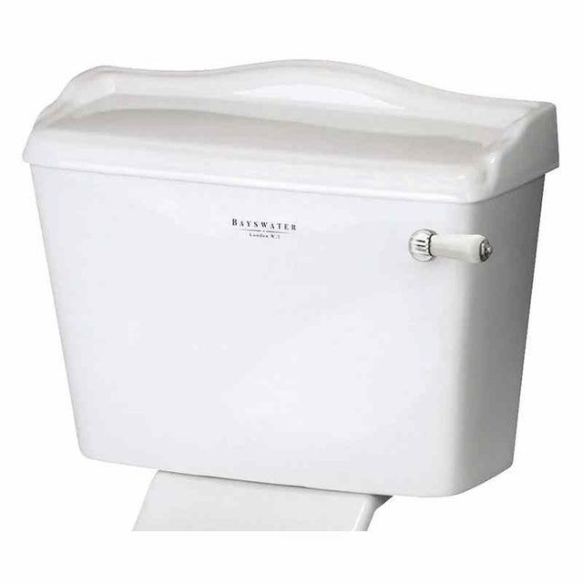 Bayswater Porchester Close Coupled Cistern with White Lever - White - BAYC107