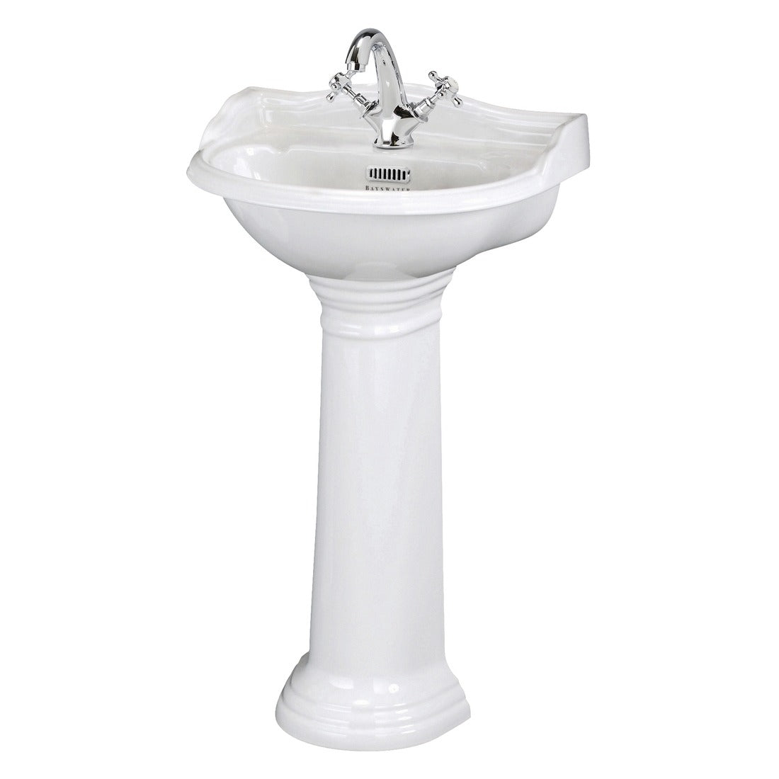 Bayswater Porchester One Tap Hole Pedestal Basin 500mm - White - BAYC103