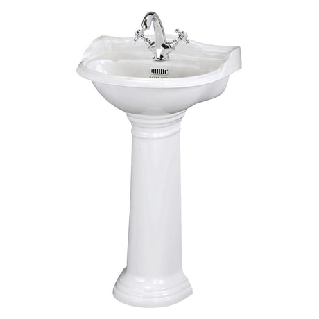 Bayswater Porchester One Tap Hole Pedestal Basin 500mm - White - BAYC103