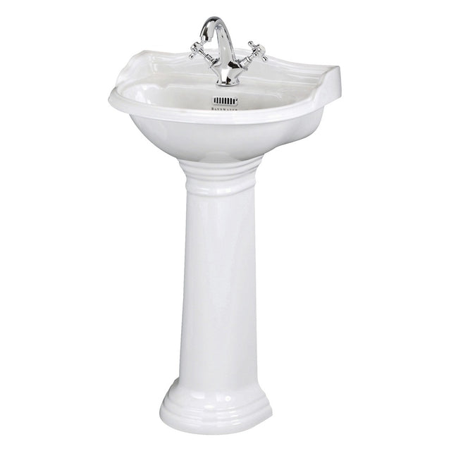 Bayswater Porchester One Tap Hole Pedestal Basin 500mm - White - BAYC103