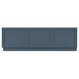 Bayswater MDF bath front panel 1700mm wide in Stiffkey Blue with three recessed bevelled panels and adjustable plinth