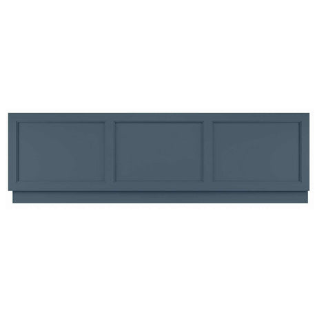 Bayswater MDF bath front panel 1800mm wide in Stiffkey Blue with three recessed panels and adjustable plinth