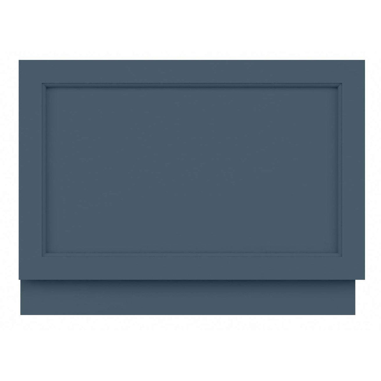 Bayswater MDF Bath End Panel 800mm wide in Stiffkey Blue with bevelled retro design and adjustable plinth