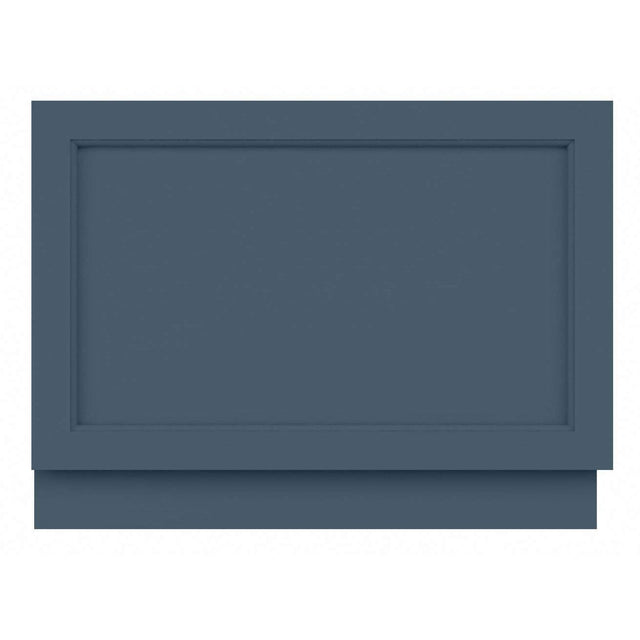 Bayswater MDF Bath End Panel 800mm wide in Stiffkey Blue with bevelled retro design and adjustable plinth