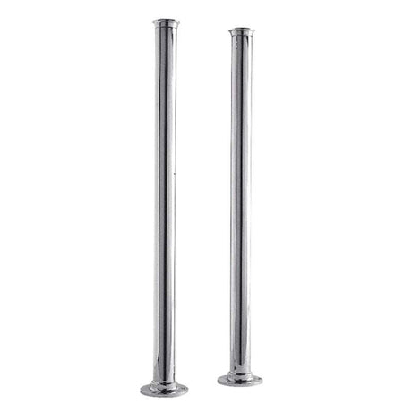 Bayswater Traditional chrome freestanding bath tap stand pipes set of two with durable brass design and collars