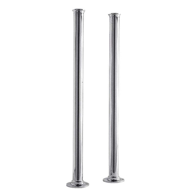 Bayswater Traditional chrome freestanding bath tap stand pipes set of two with durable brass design and collars