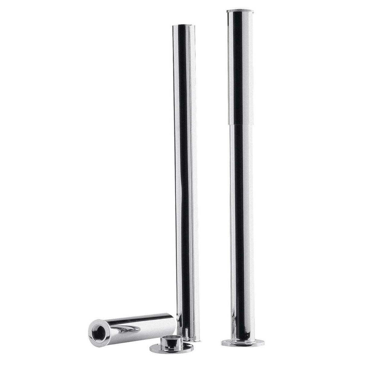 Bayswater Traditional Bath Tap chrome adjustable pipe shrouds with smooth round design and durable brass construction