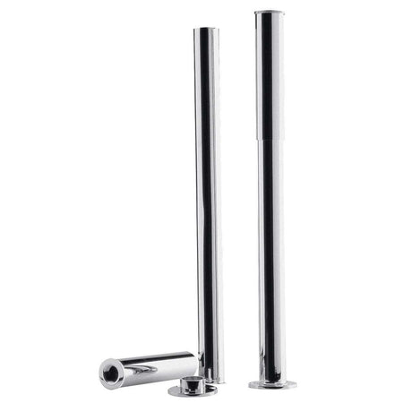 Bayswater Traditional Bath Tap chrome adjustable pipe shrouds with smooth round design and durable brass construction