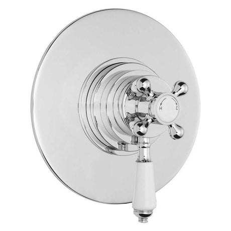 Bayswater Traditional Dual Concealed Concentric Shower Valve - White/Chrome - BAYS192