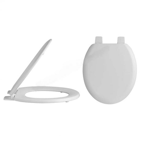 Bayswater Traditional Round Standard Seat Plastic Hinges with Bottom Fixing - White - BAYF170