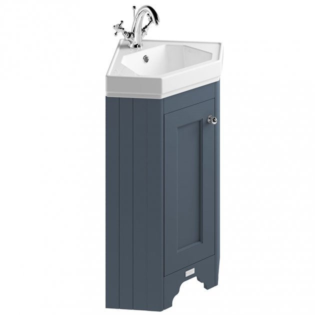 Bayswater Corner Vanity Unit 1 Door - Stiffkey Blue - BAYF176
