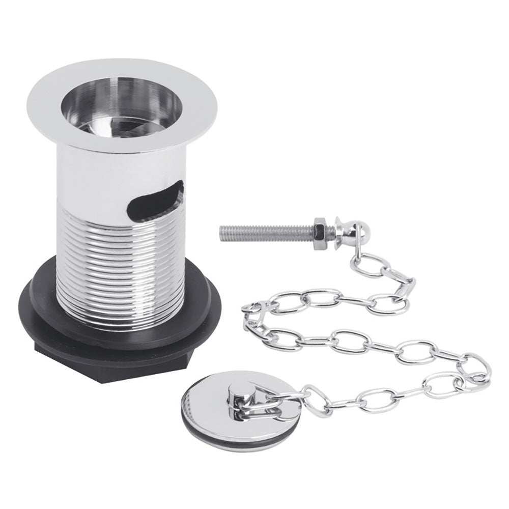 Bayswater Traditional chrome slotted basin waste with brass plug and chain