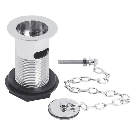 Bayswater Traditional chrome slotted basin waste with brass plug and chain