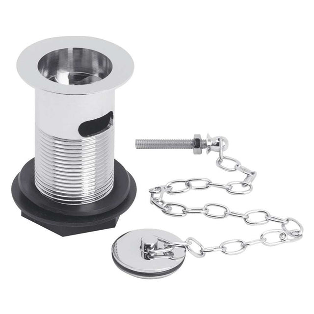 Bayswater Traditional chrome slotted basin waste with brass plug and chain